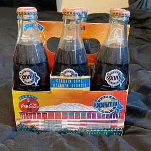 Coca Cola Super Bowl XXVIII Collectible Bottles - Red and Blue